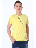 Jungen-T-Shirt mit gelbem Aufdruck NDZ47008 – Online-Shop – Boutique